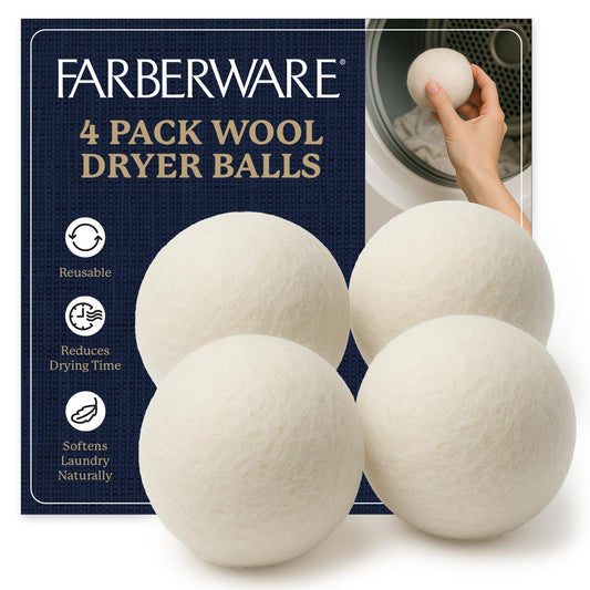 Farberware Wool Dryer Balls - 100% Wool, 4 Pack