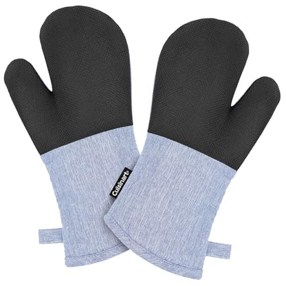 Cuisinart Chambray Oven Mitts - Neoprene Grip, 2 Pack