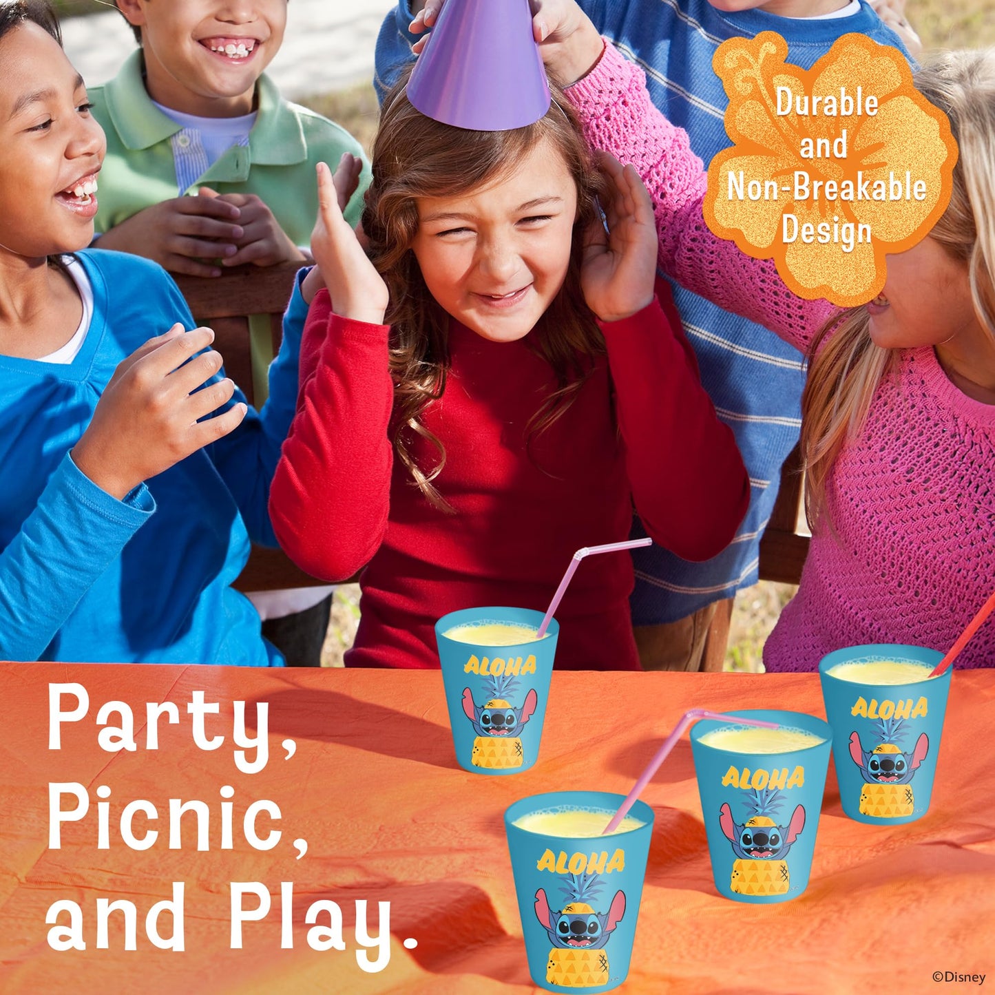 Disney Plastic Cups – 4 Pack 16 oz BPA-Free Stackable Tumblers