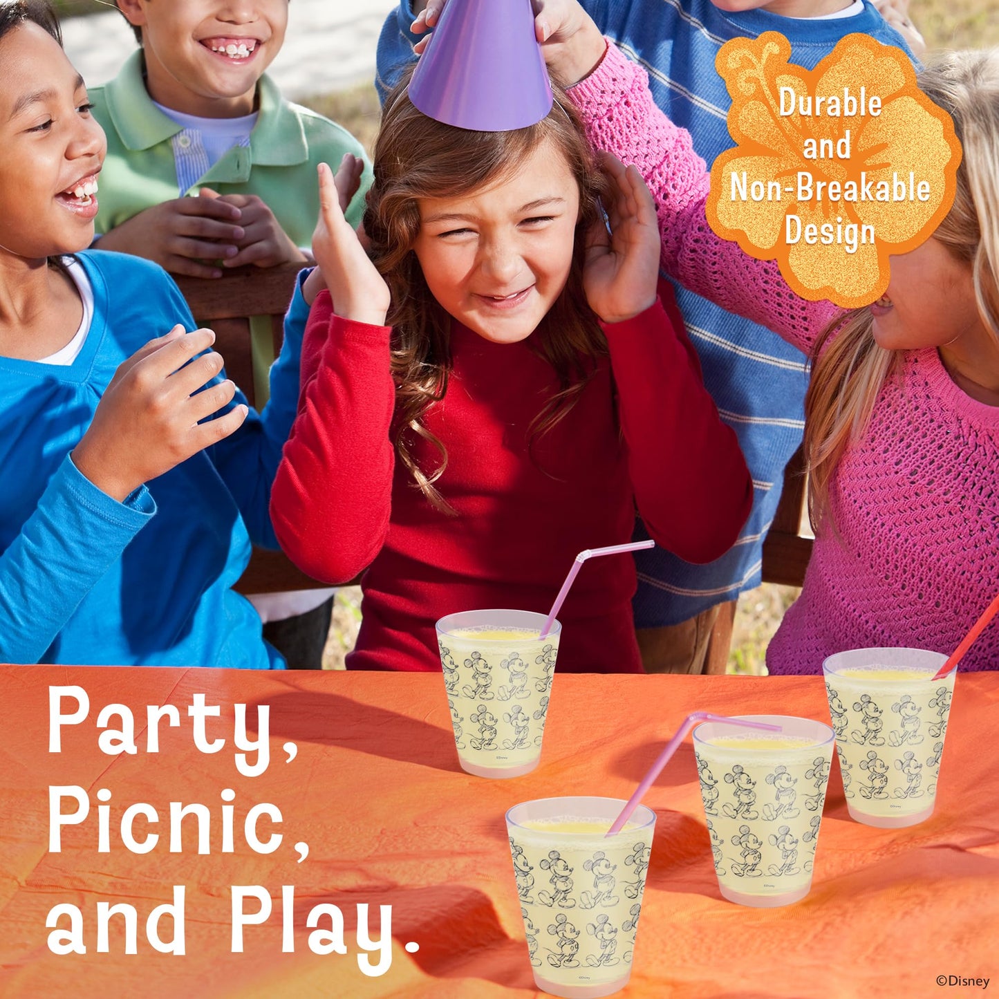 Disney Plastic Cups – 4 Pack 16 oz BPA-Free Stackable Tumblers