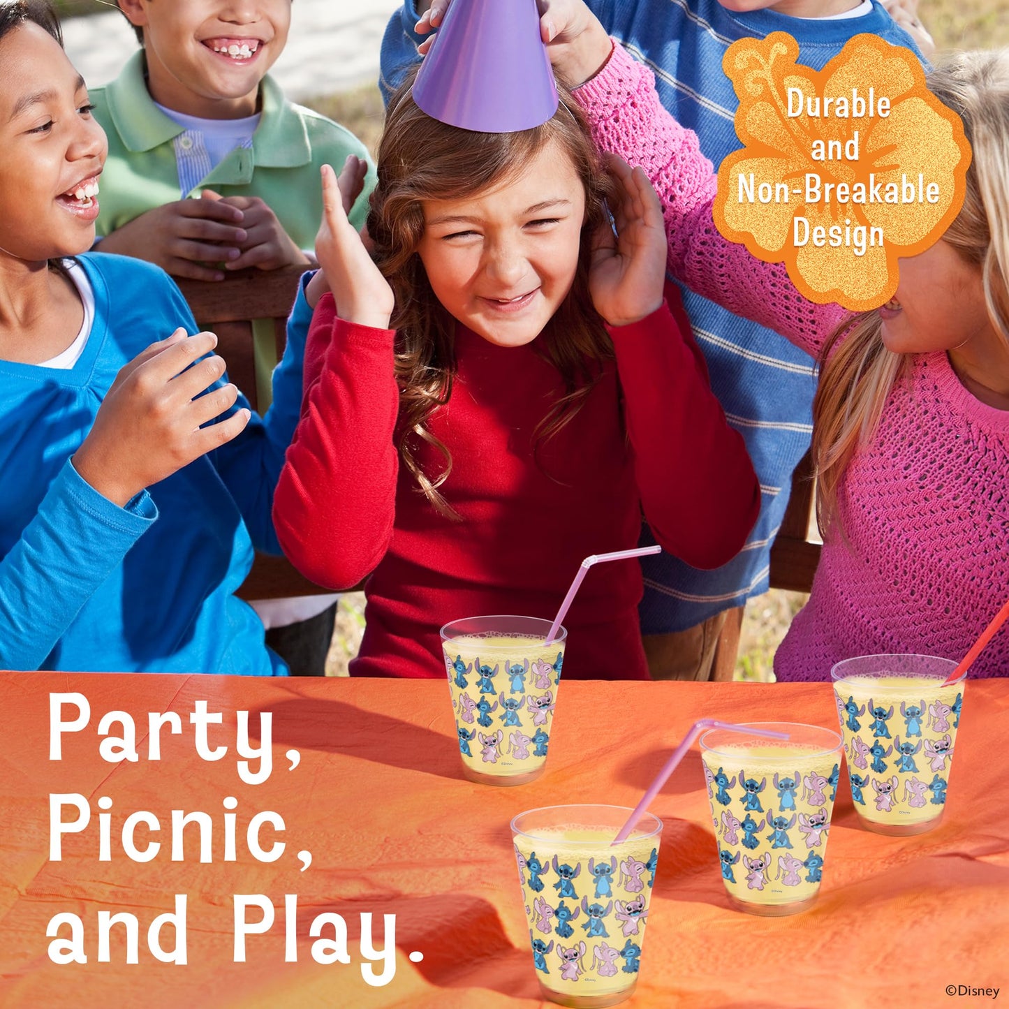 Disney Plastic Cups – 4 Pack 16 oz BPA-Free Stackable Tumblers