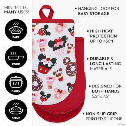 Disney Mini Oven Mitts - Silicone Grip, 2 Pack