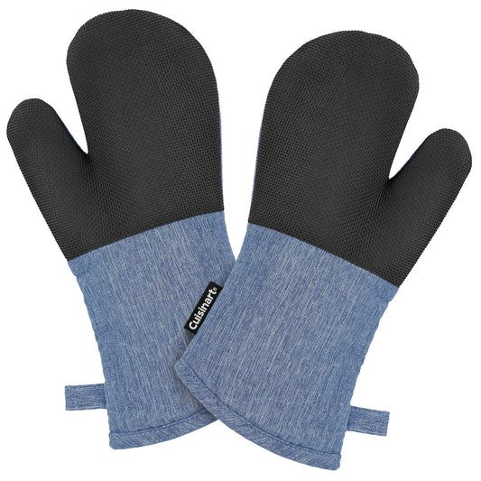 Cuisinart Chambray Oven Mitts - Neoprene Grip, 2 Pack