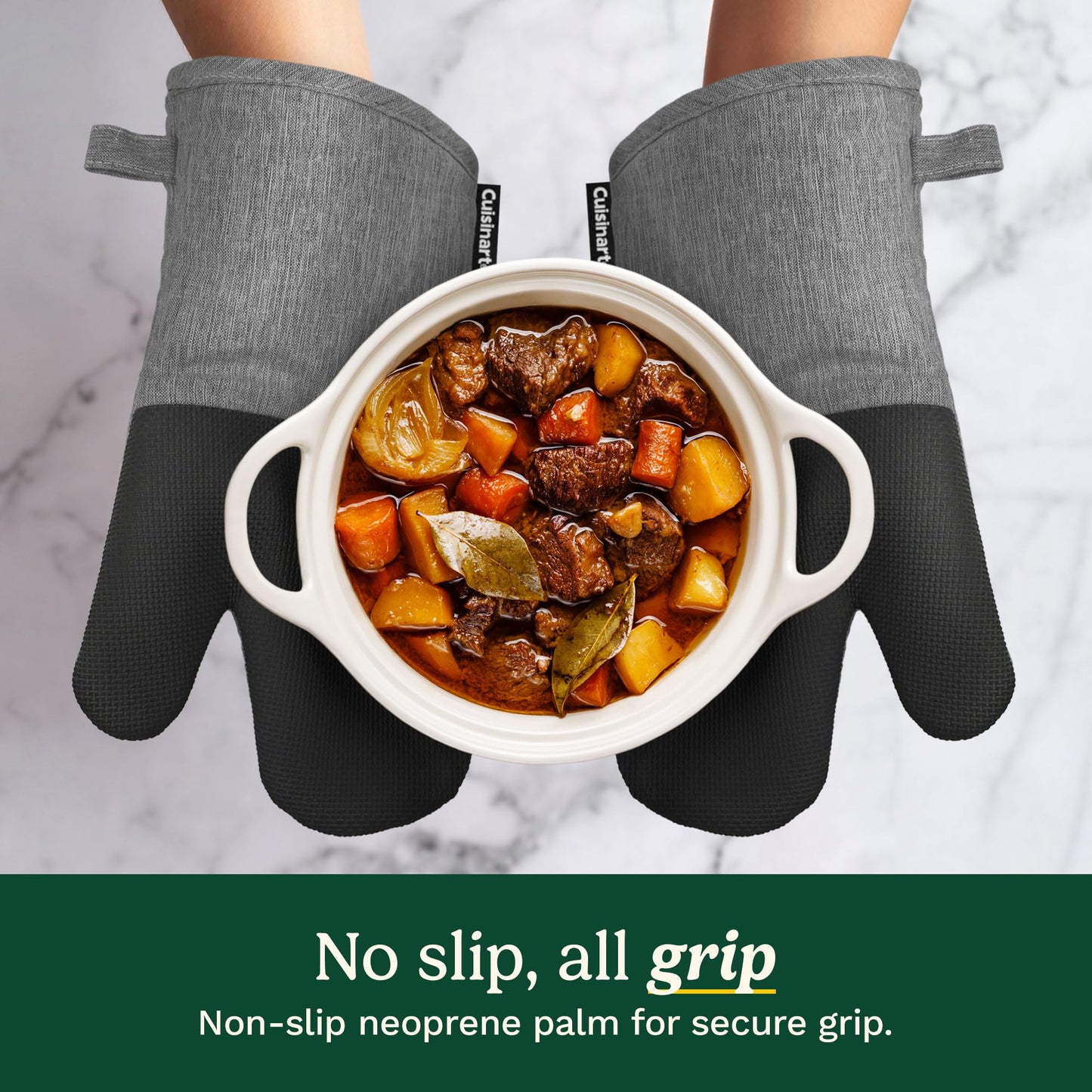 Cuisinart Chambray Oven Mitts - Neoprene Grip, 2 Pack