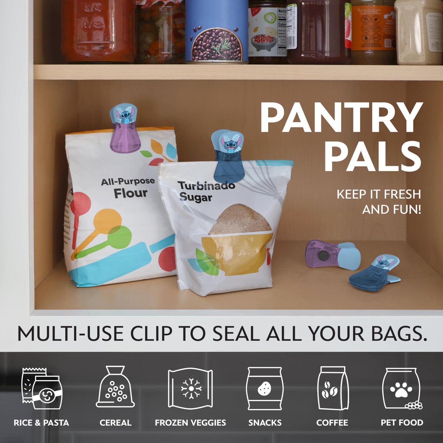 Disney Magnetic Bag Clips – 6 Pack for Pantry & Fridge