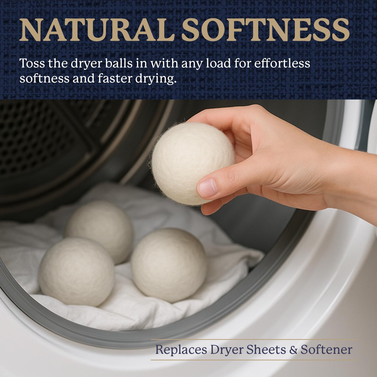 Farberware Wool Dryer Balls - 100% Wool, 4 Pack