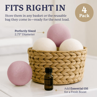 Farberware Wool Dryer Balls - 100% Wool, 4 Pack