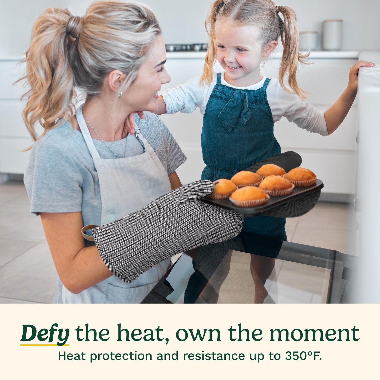 Cuisinart Chambray Oven Mitts - Neoprene Grip, 2 Pack