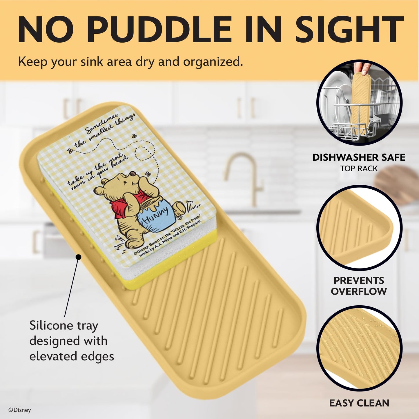 Disney Sink Accessories Set - Strainer, Sponge & Sink Tray