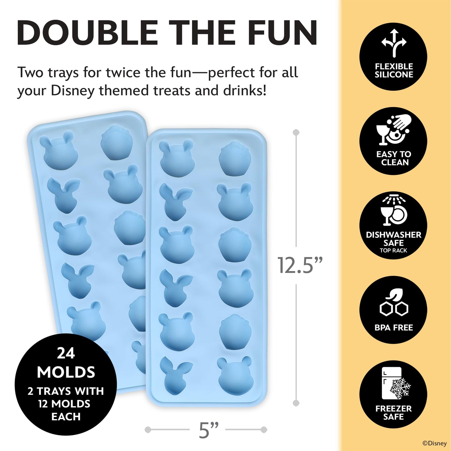 Disney  Ice Cube Trays - Flexible Silicone, 2 Pack