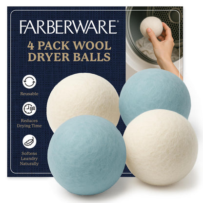 Farberware Wool Dryer Balls - 100% Wool, 4 Pack
