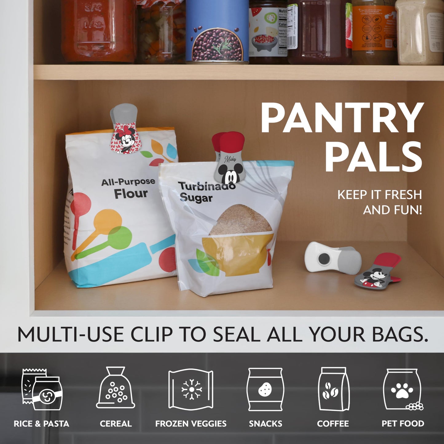 Disney Magnetic Bag Clips – 6 Pack for Pantry & Fridge