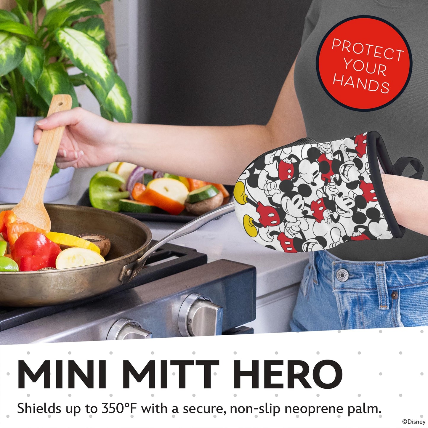 Disney Apron & Mini Oven Mitts Set - 3 Piece Kitchen Bundle