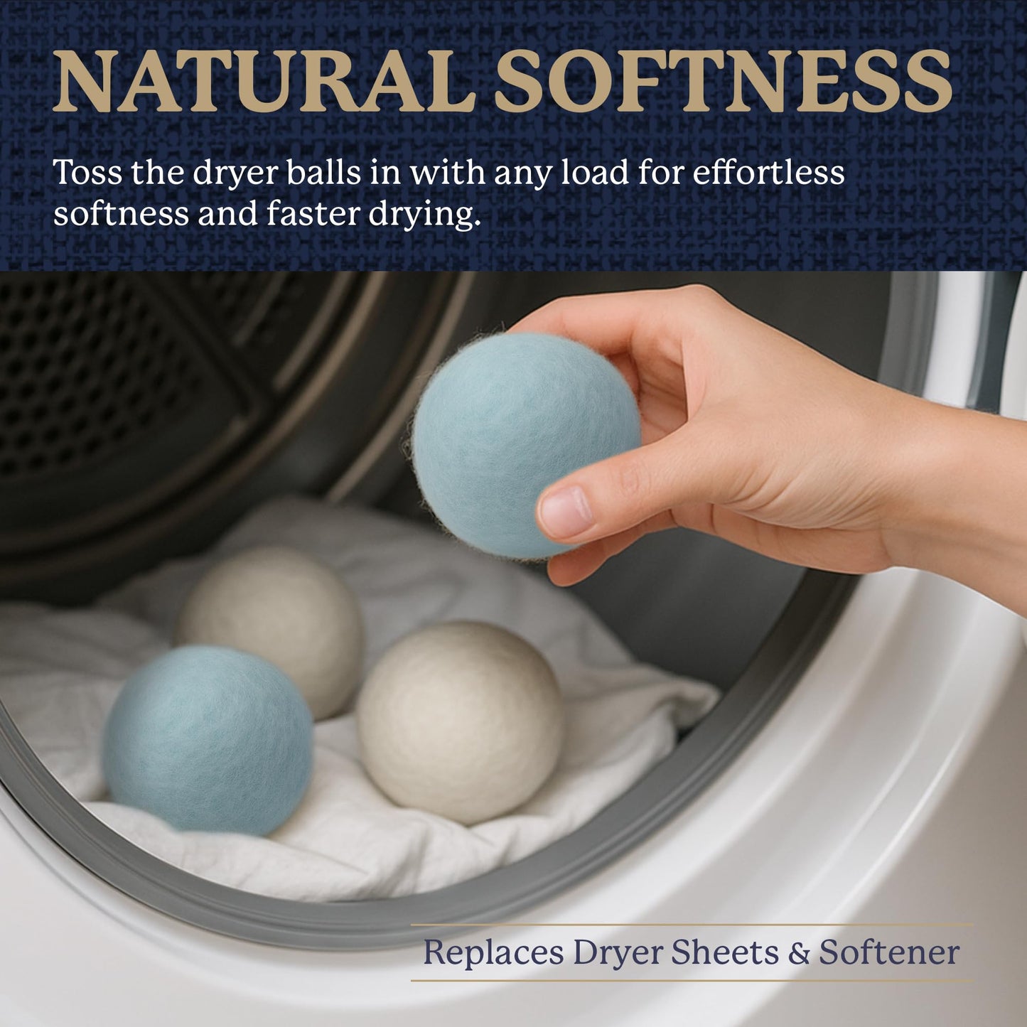 Farberware Wool Dryer Balls - 100% Wool, 4 Pack