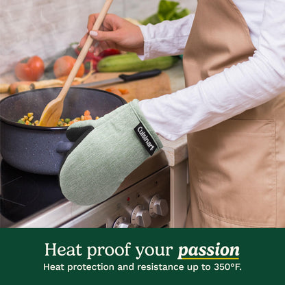 Cuisinart Chambray Mini Oven Mitts - Neoprene Grip, 2 Pack