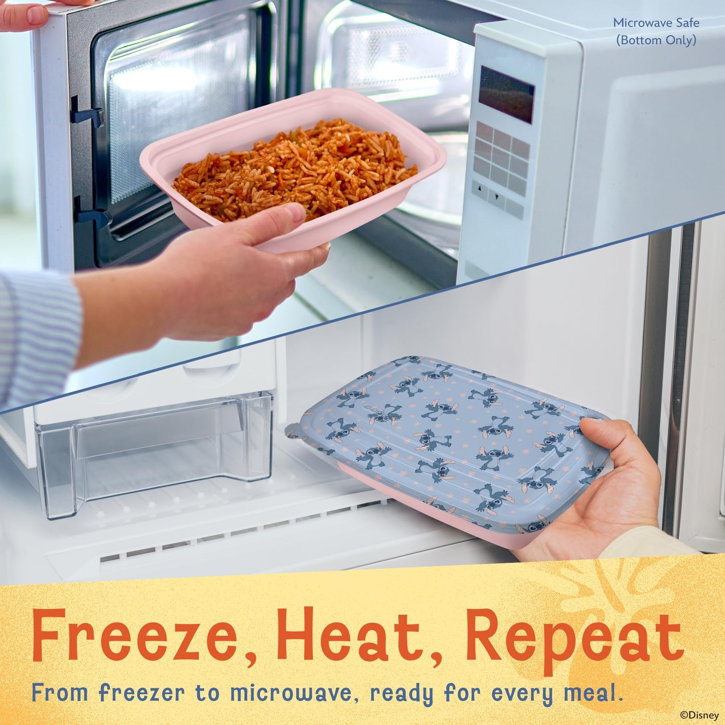 Disney Meal Prep Containers - 20 Piece Reusable Set with Lids