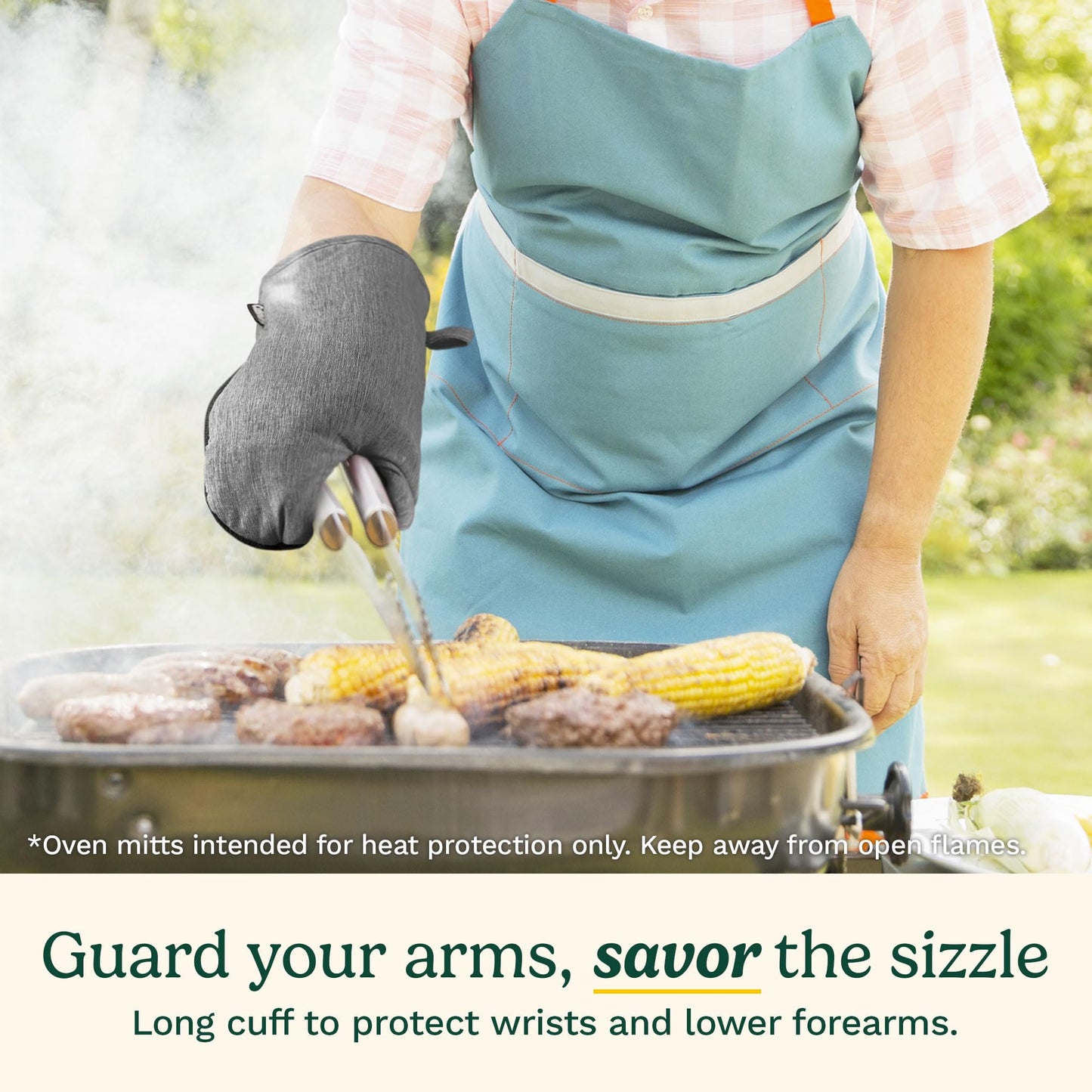 Cuisinart Chambray Oven Mitts - Neoprene Grip, 2 Pack