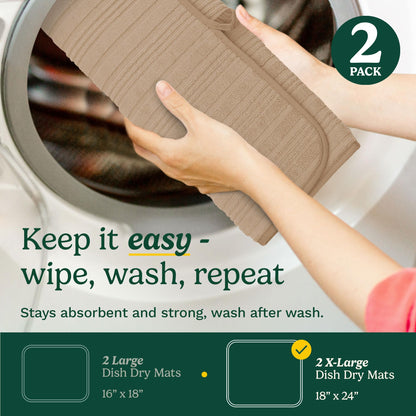 Cuisinart XL Dish Drying Mats - Ultra Absorbent, 2 Pack