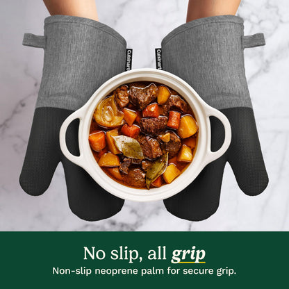 Cuisinart Chambray Oven Mitts - Neoprene Grip, 2 Pack