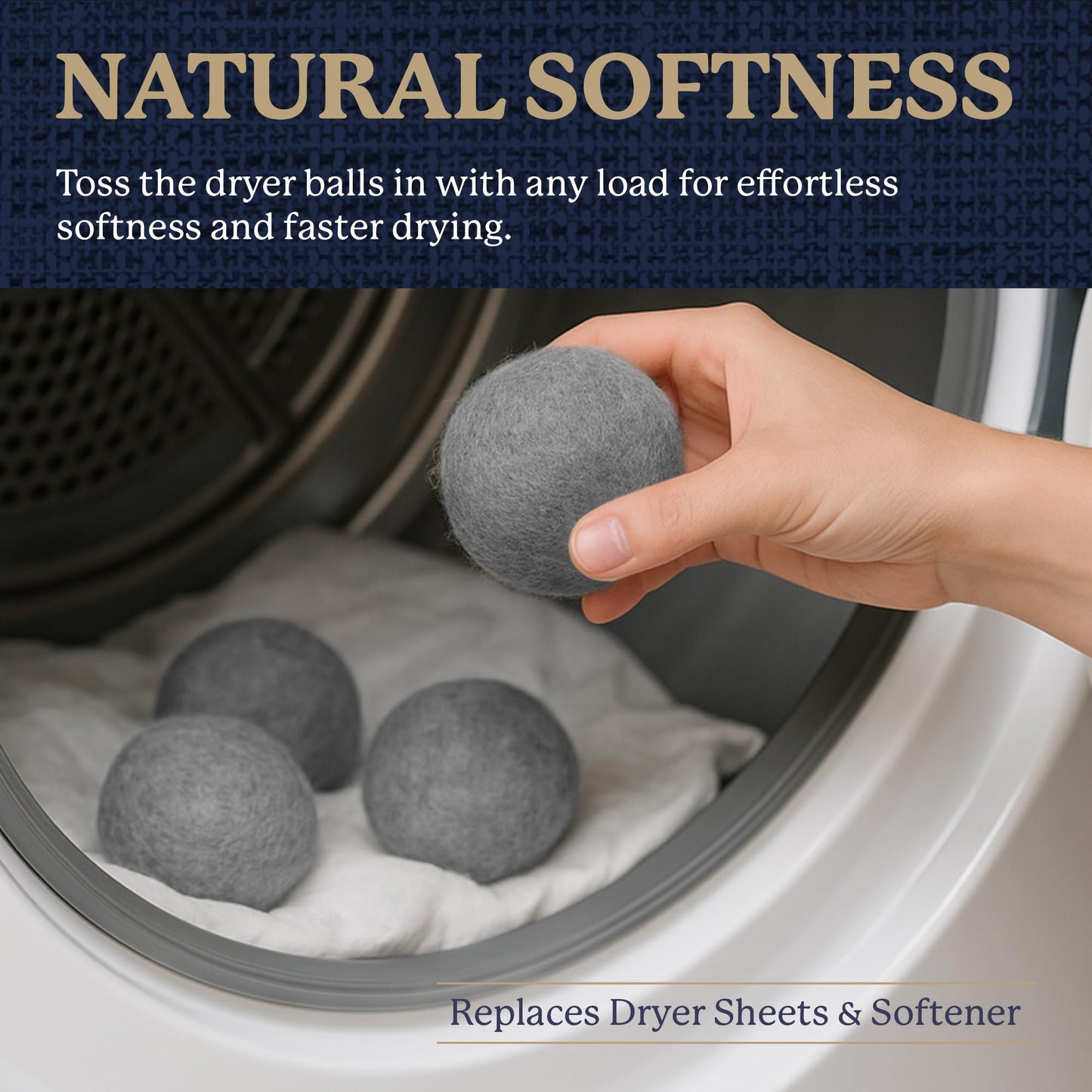 Farberware Wool Dryer Balls - 100% Wool, 4 Pack