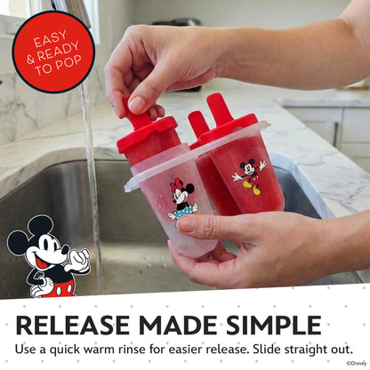 Disney Mickey & Minnie Popsicle Molds - Reusable Ice Pop Mold Set
