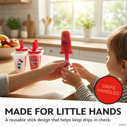 Disney Mickey & Minnie Popsicle Molds - Reusable Ice Pop Mold Set