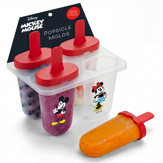 Disney Mickey & Minnie Popsicle Molds - Reusable Ice Pop Mold Set
