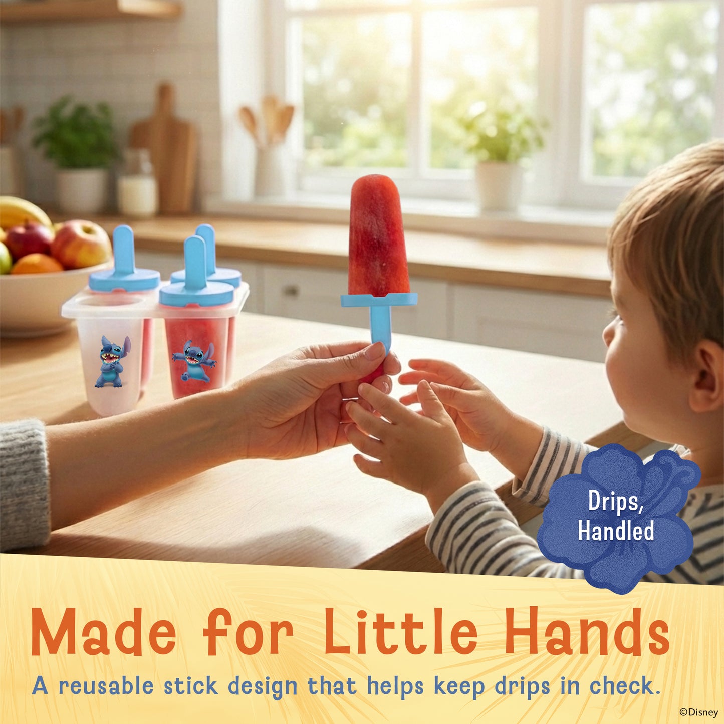 Disney Mickey & Minnie Popsicle Molds - Reusable Ice Pop Mold Set