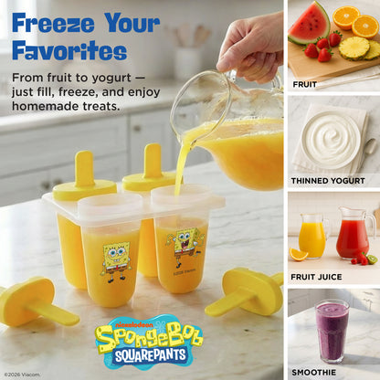 Nickelodeon SpongeBob Popsicle Molds - Reusable Ice Pop Mold Set