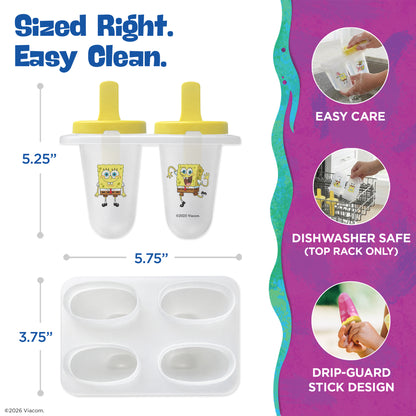 Nickelodeon SpongeBob Popsicle Molds - Reusable Ice Pop Mold Set