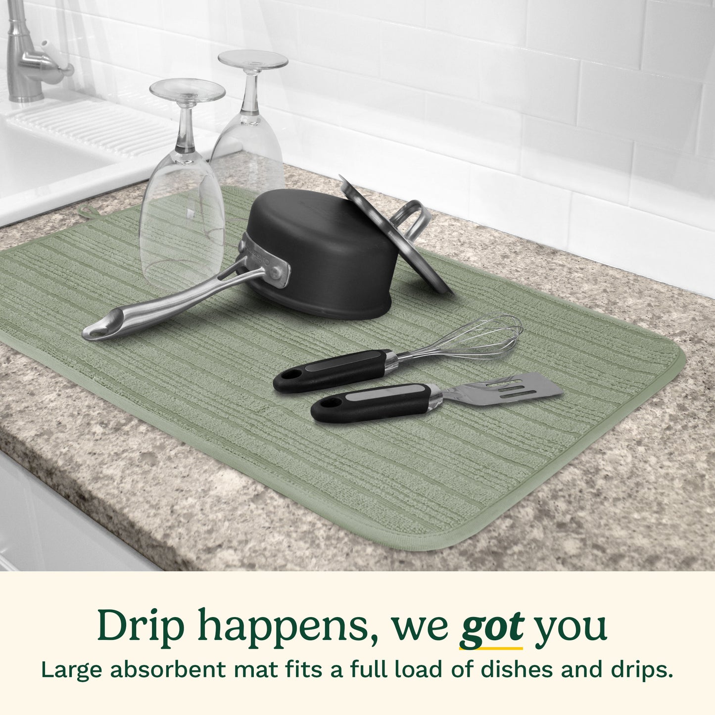 Cuisinart XL Dish Drying Mats - Ultra Absorbent, 2 Pack