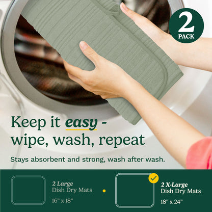 Cuisinart XL Dish Drying Mats - Ultra Absorbent, 2 Pack