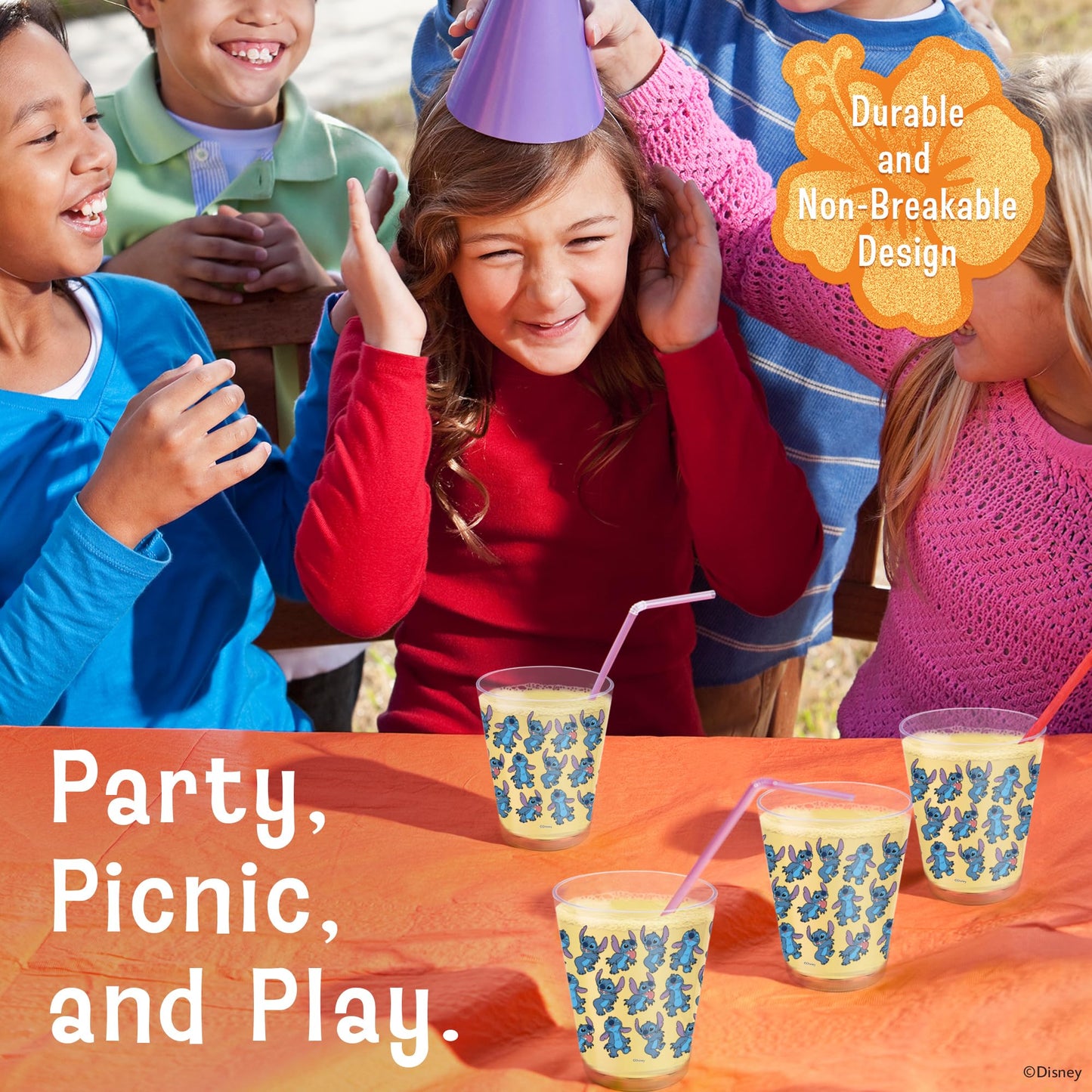 Disney Plastic Cups – 4 Pack 16 oz BPA-Free Stackable Tumblers