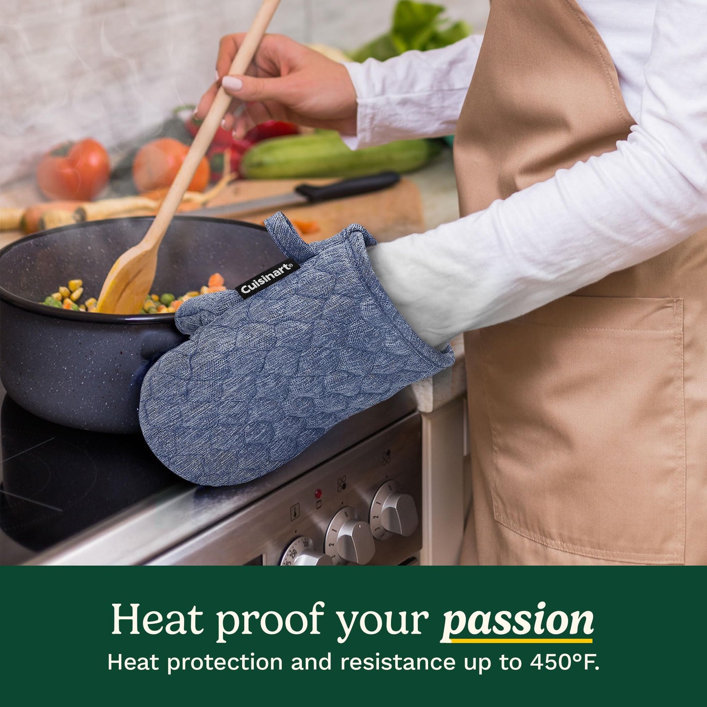 Cuisinart ShieldPro Mini Oven Mitts - Silicone Grip, 2 Pack