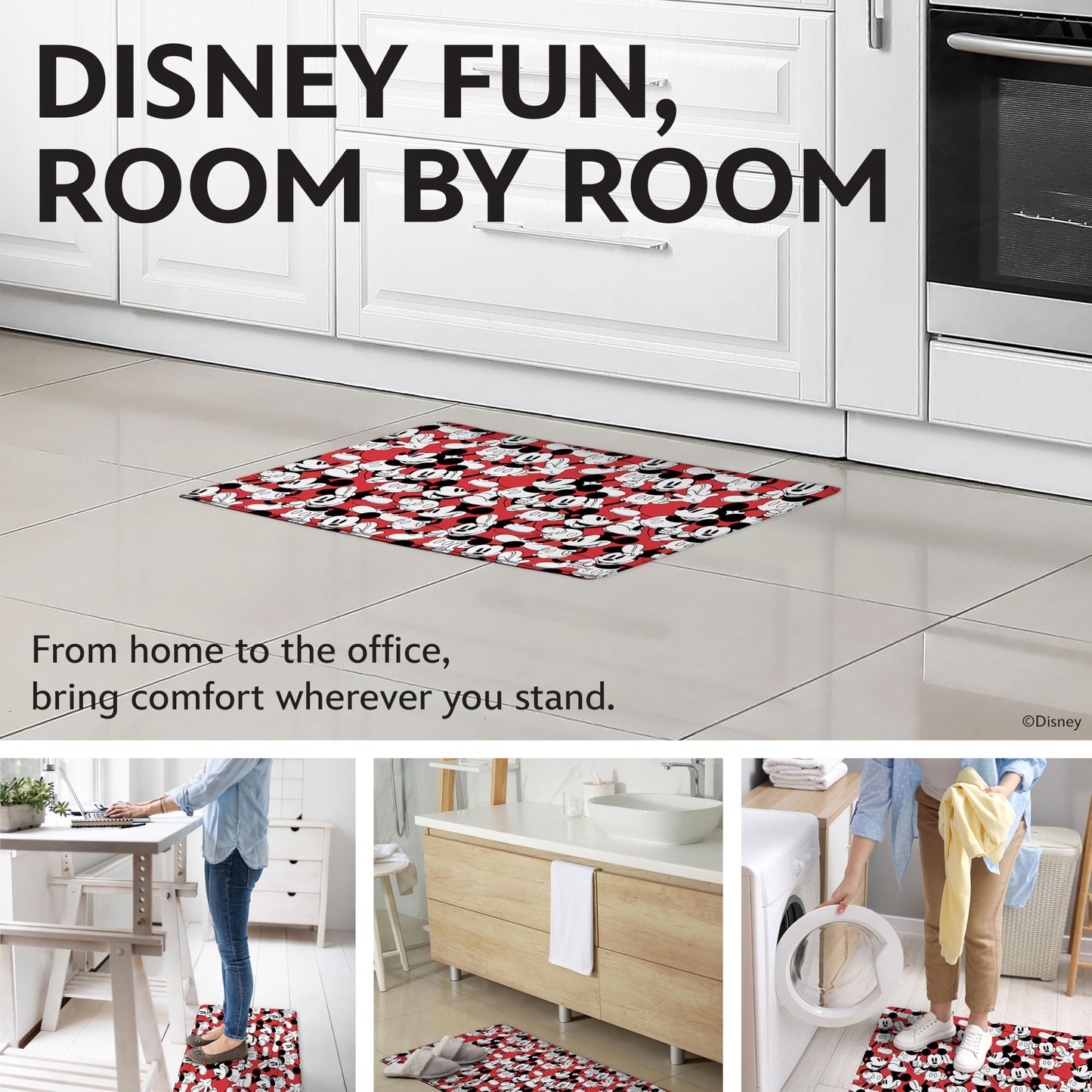 Disney Anti-Fatigue Kitchen Mat - Cushioned, Non-Slip