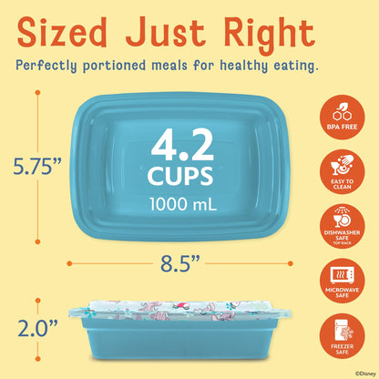 Disney Meal Prep Containers - 20 Piece Reusable Set with Lids