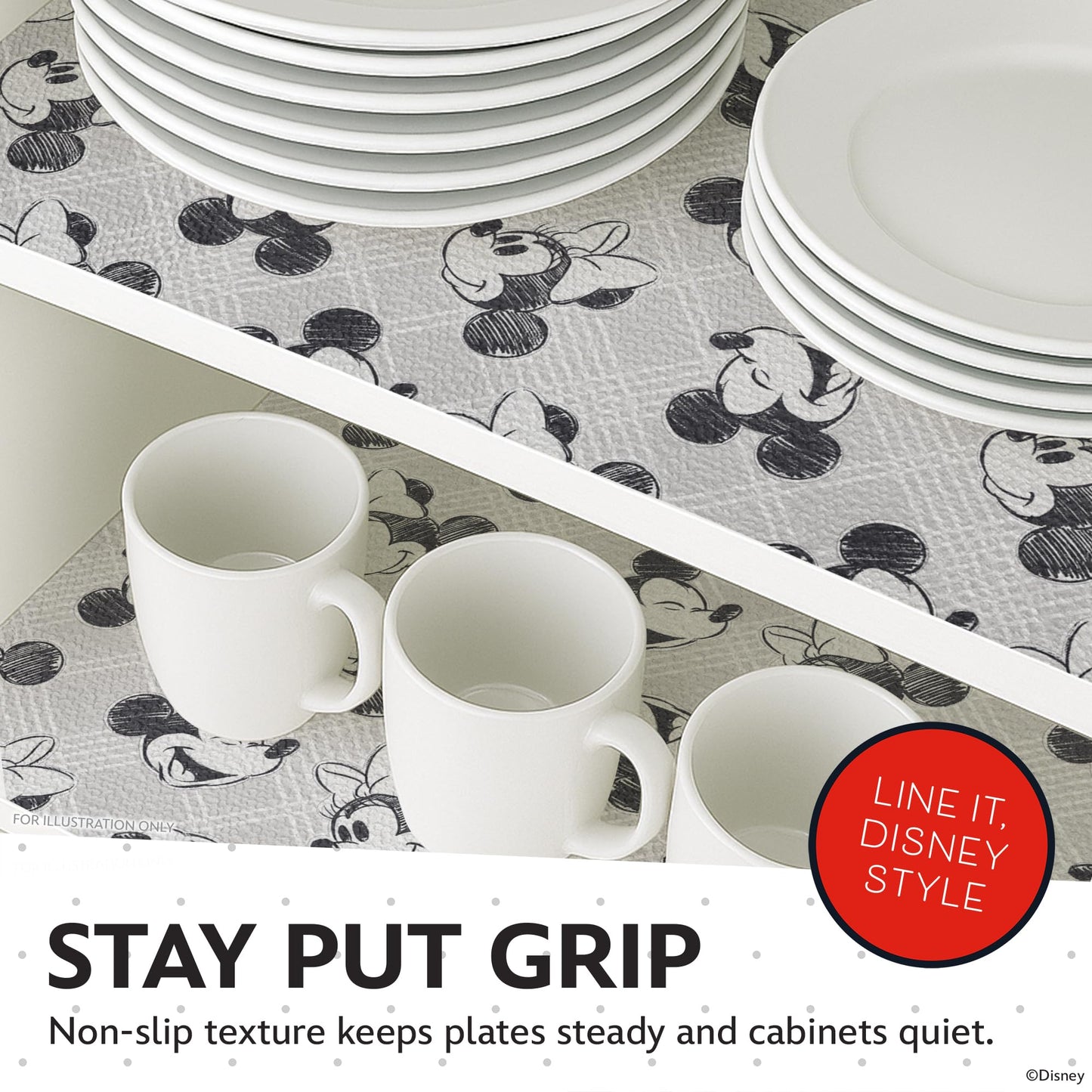 Disney Shelf & Drawer Liner - Non-Slip, No Adhesive