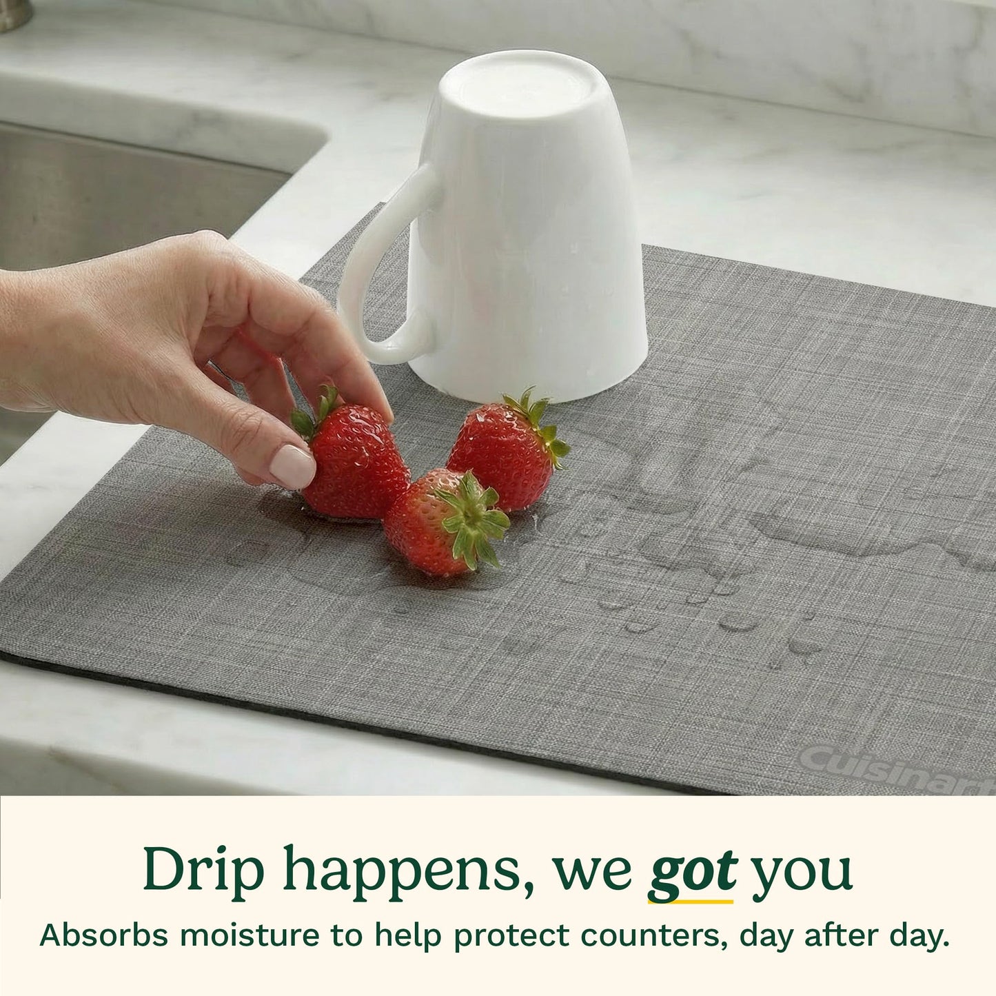 Cuisinart Coffee Bar Mat - Quick-Dry Absorbent, 2 Pack