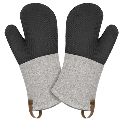 Cuisinart Chambray Oven Mitts - Neoprene Grip, 2 Pack