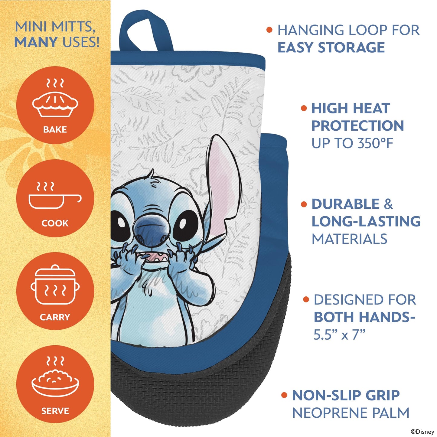 Disney Kitchen Towels & Mini Mitts Set - 4 Piece Bundle