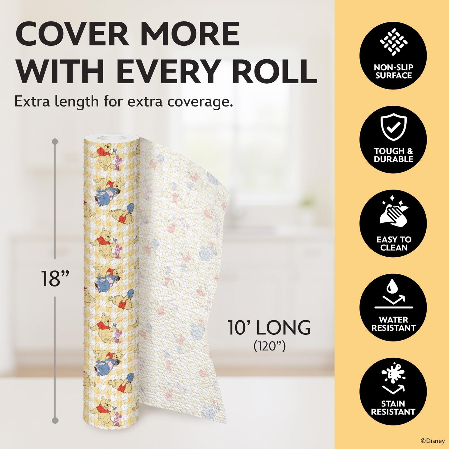 Disney Shelf & Drawer Liner - Non-Slip, No Adhesive