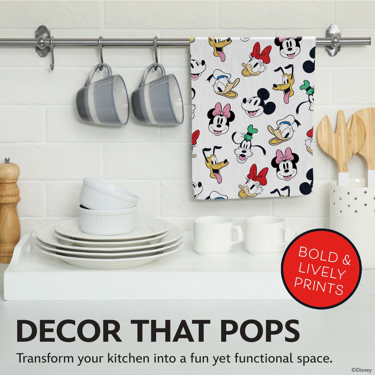 Disney Kitchen Towels - 100% Cotton, 2 Pack