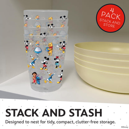 Disney Plastic Cups – 4 Pack 16 oz BPA-Free Stackable Tumblers