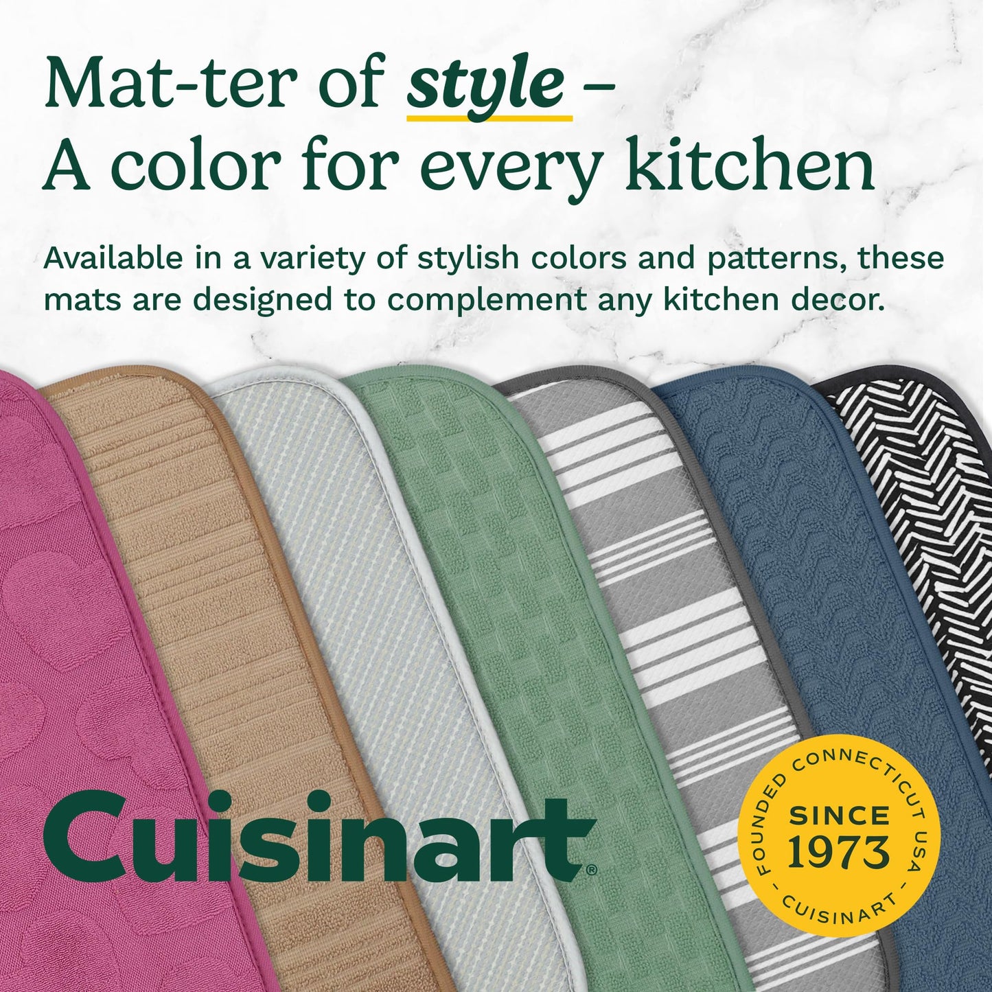 Cuisinart XL Dish Drying Mats - Ultra Absorbent, 2 Pack