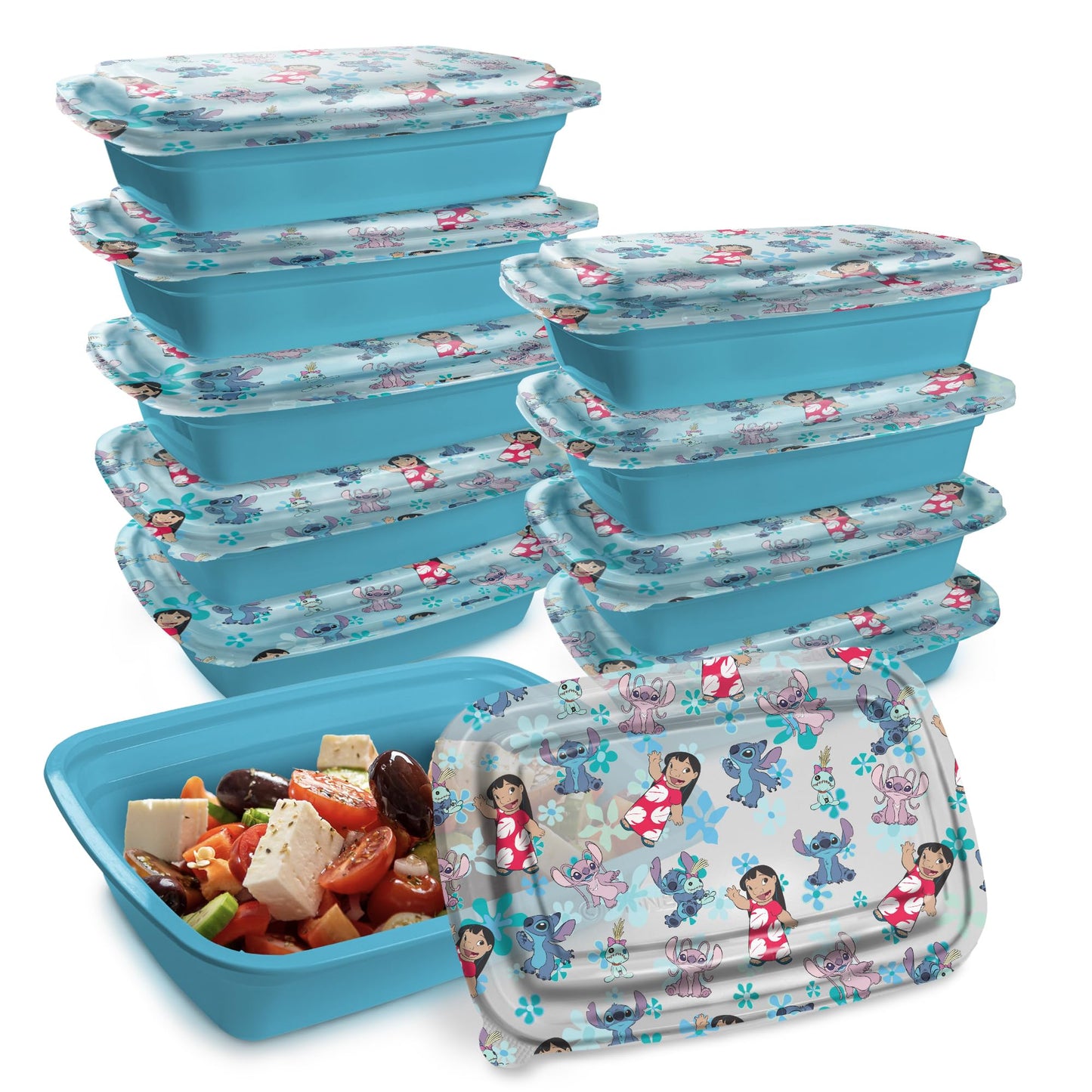 Disney Meal Prep Containers - 20 Piece Reusable Set with Lids