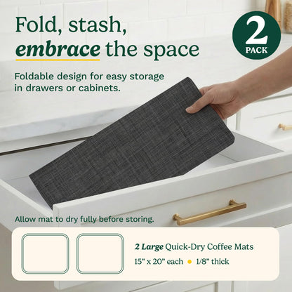 Cuisinart Coffee Bar Mat - Quick-Dry Absorbent, 2 Pack