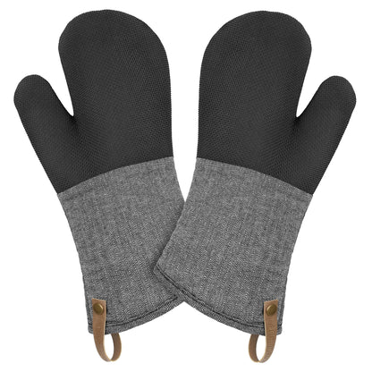 Cuisinart Chambray Oven Mitts - Neoprene Grip, 2 Pack