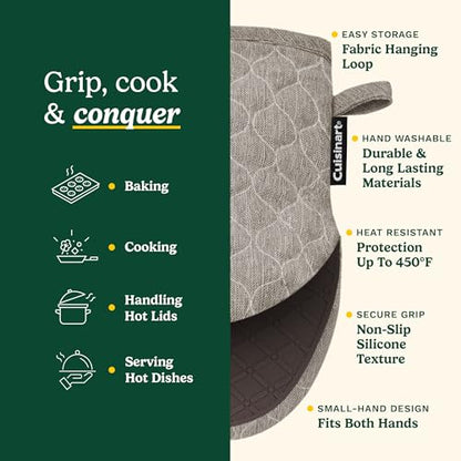 Cuisinart ShieldPro Mini Oven Mitts - Silicone Grip, 2 Pack