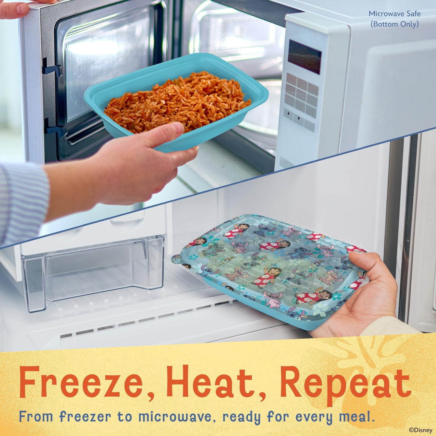 Disney Meal Prep Containers - 20 Piece Reusable Set with Lids