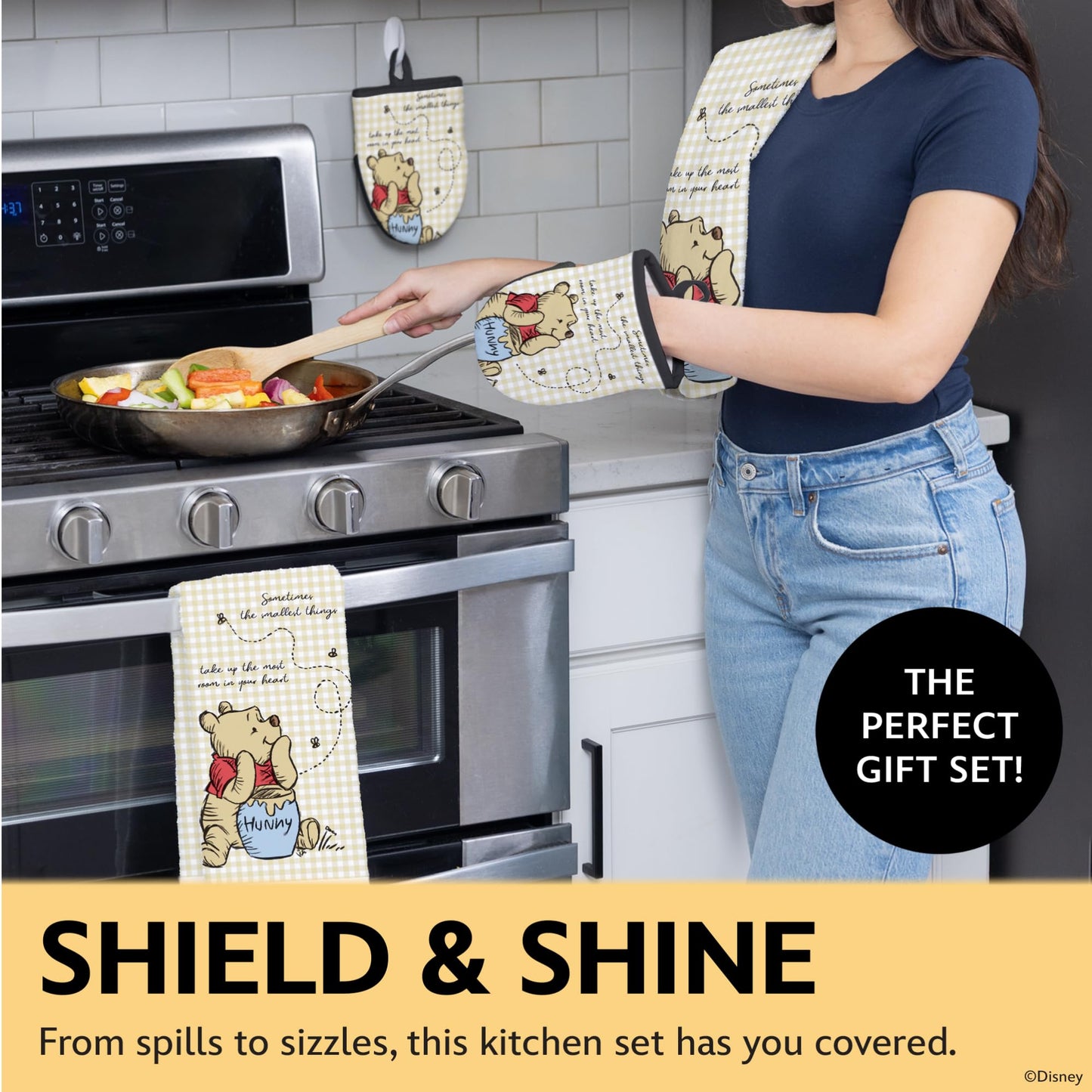 Disney Kitchen Towels & Mini Mitts Set - 4 Piece Bundle